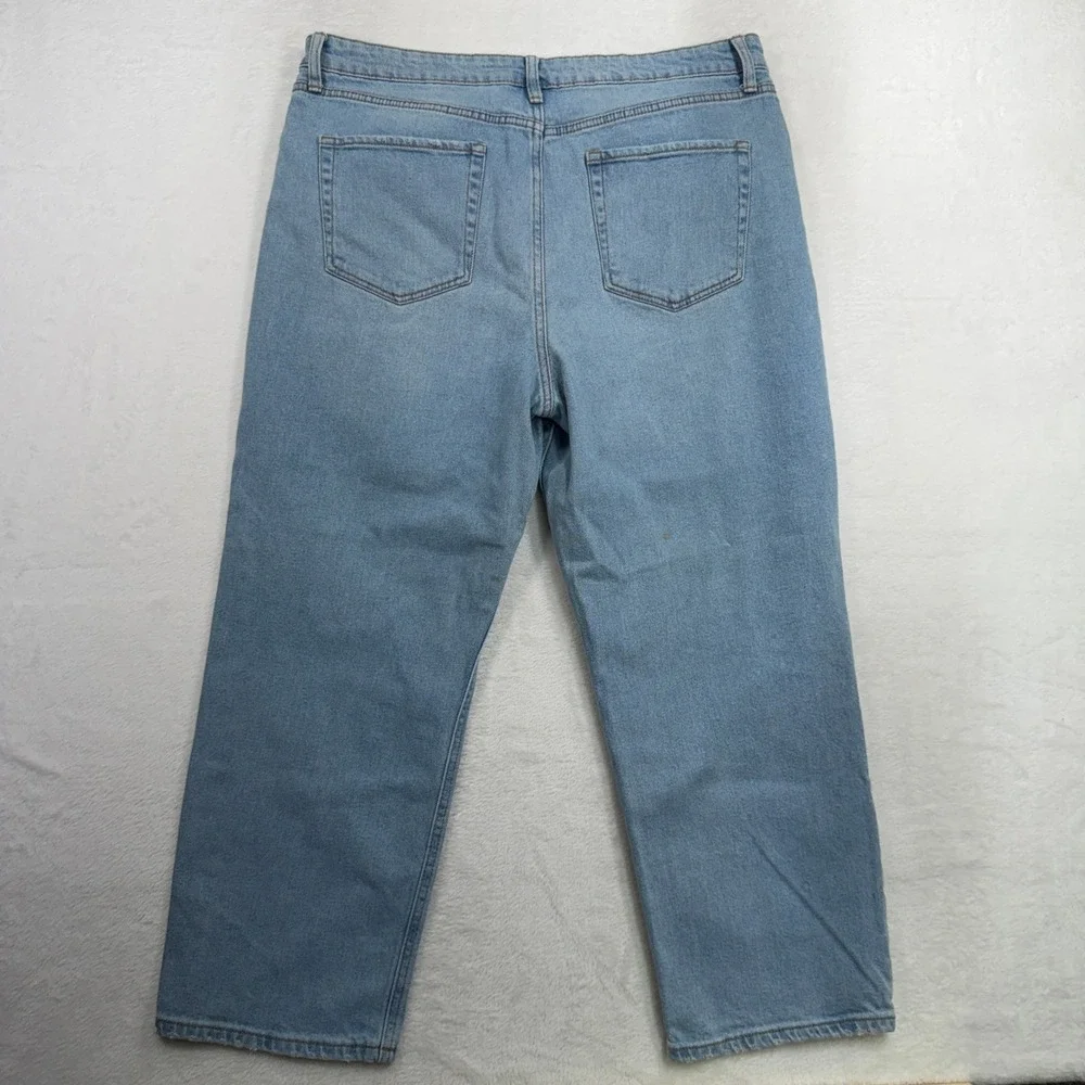 Wild Fable 16 Jeans High Rise Straight Ankle Stretch Light Blue Denim Boho Basic